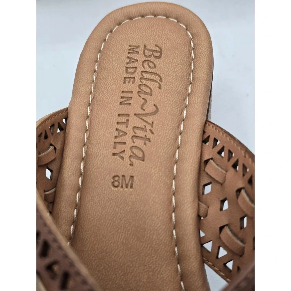 New BELLA VITA Women's Exa-Italy Espadrille Slide Sandal Suede Leather‎ Size 8 M